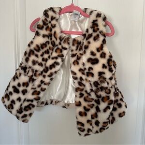 Toddler 12M faux fur animal print vest